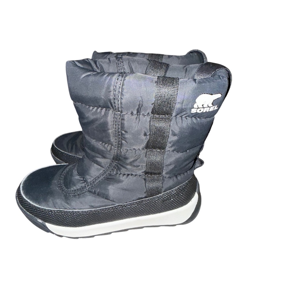 Sorel Kids' Whitney II Puffy Mid waterproof boot in black Winter Boots.  Size 11